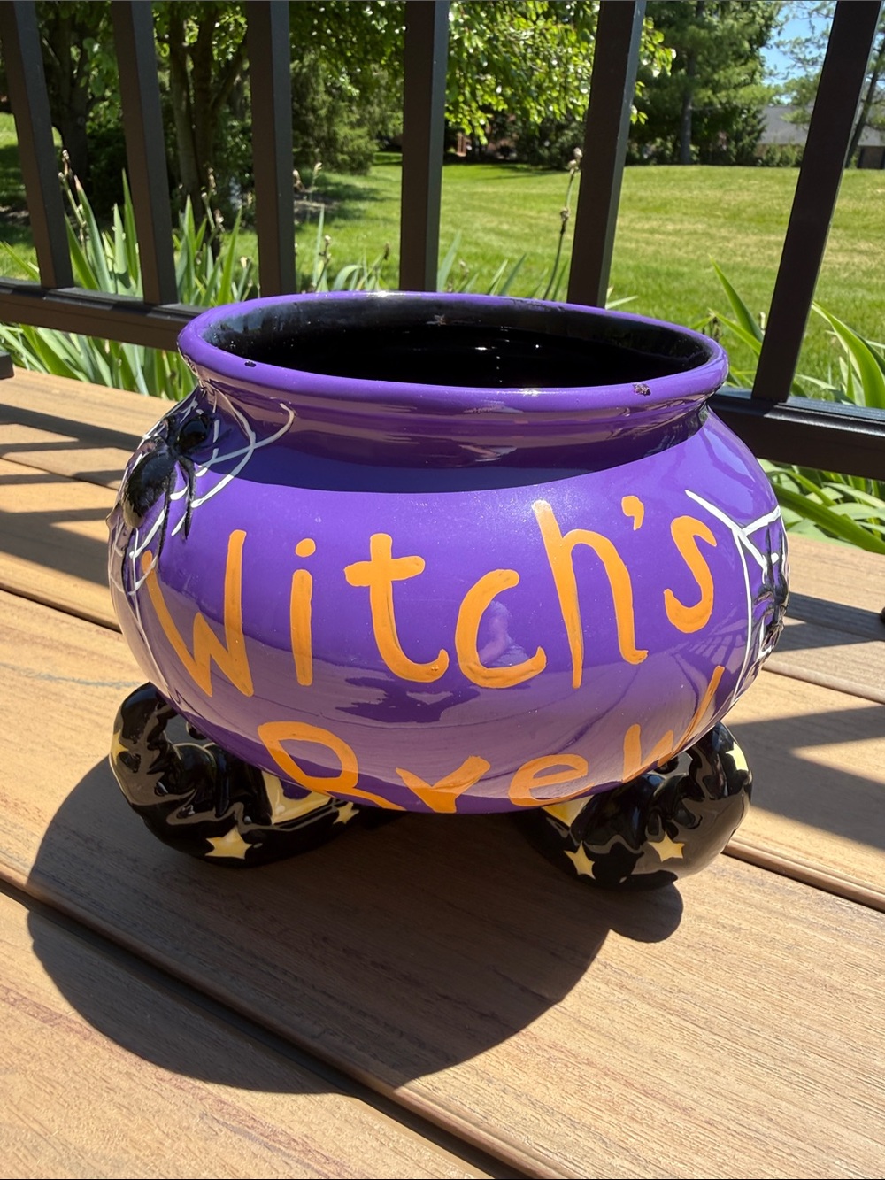 Purple Witch's Cauldron Decorative Bowl - Holiday Home Accent
